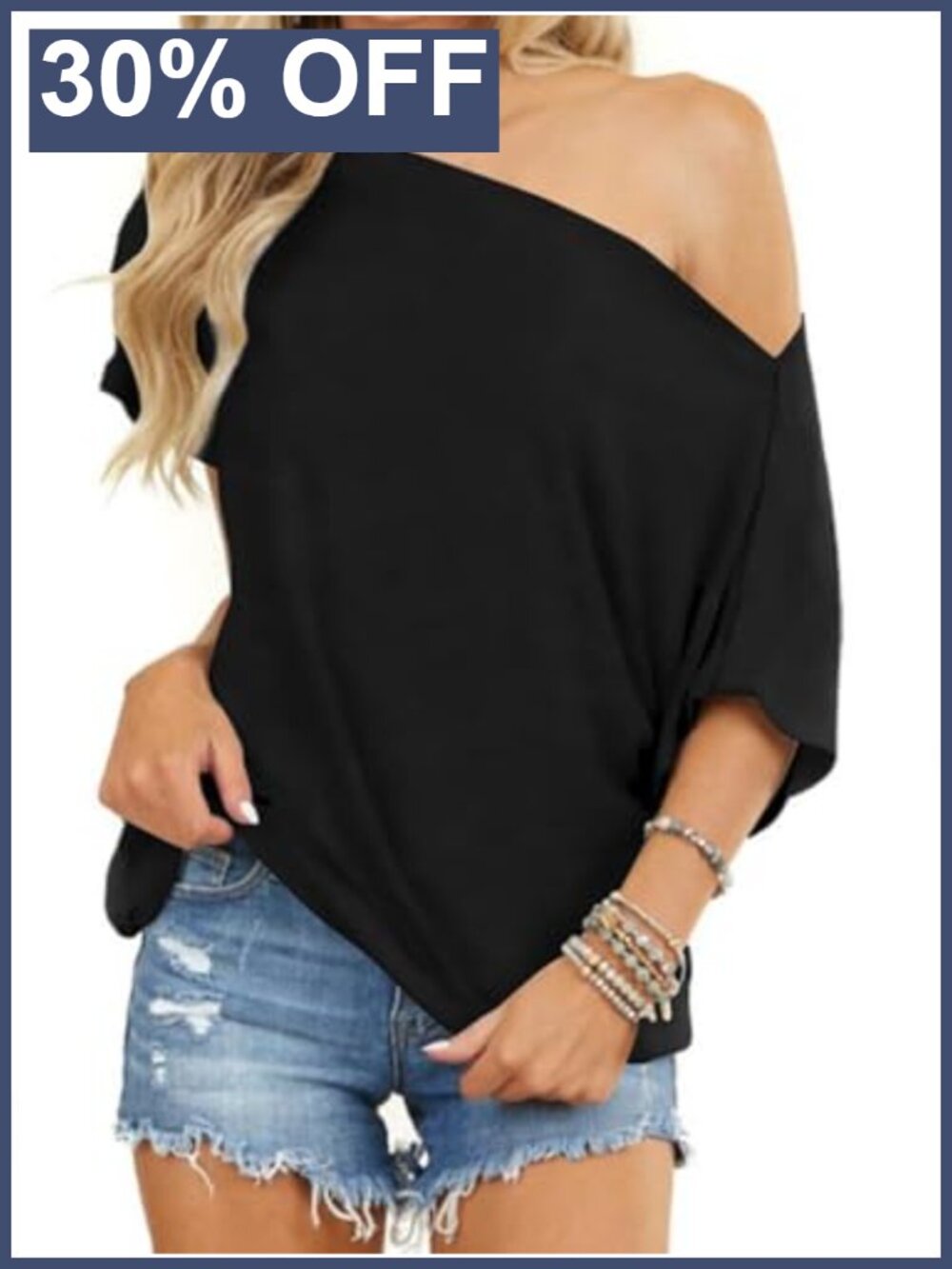 Sexy Off Shoulder Tunic Blouse Women's Oversized Batwing Sleeve Shirt